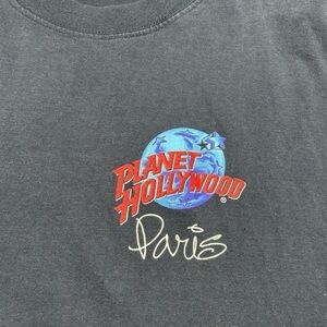 Vintage Planet Hollywood Shirt Womens Large PARIS Crewneck Eiffel Tower Casual